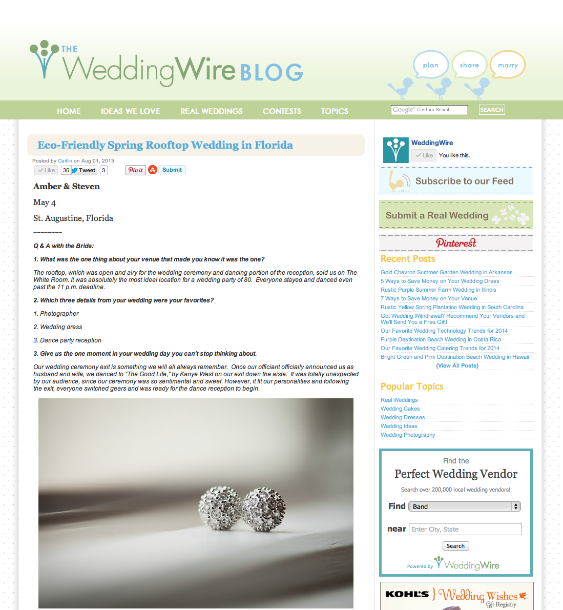 Wedding Wire Blog Amber + Steven