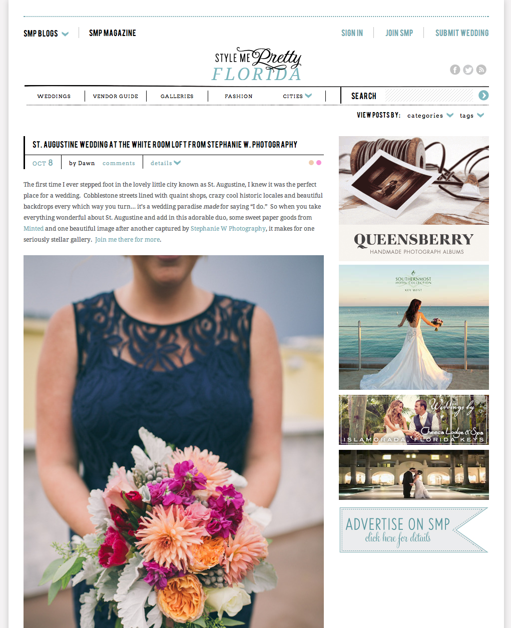 Style Me Pretty Florida published wedding