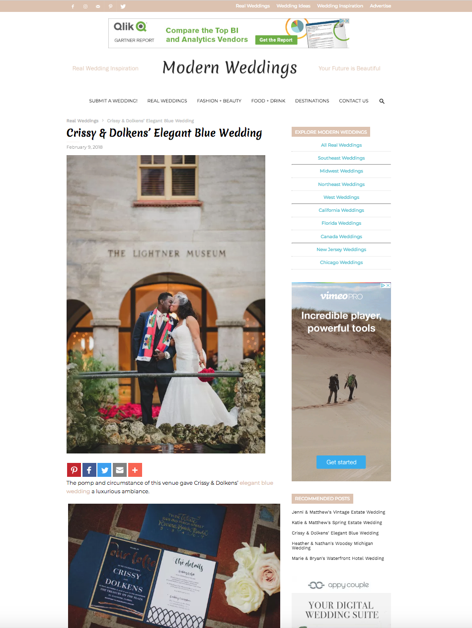 treasury on the plaza wedding published on modern weddings blog