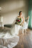 bridal portrait on chaise of the white room bridal suite