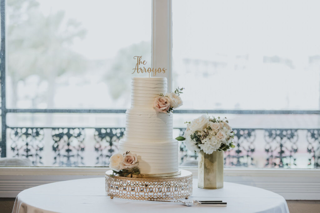 three tiered wedding cake
